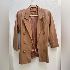 Blank NYC Camel Double-Breasted Blazer